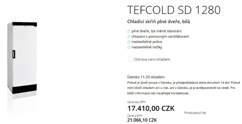 chladící skříň Tefcold SD1280