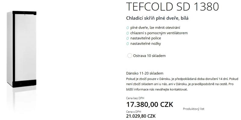 Chladící skříň Tefcold SD1380