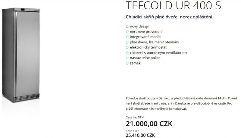 Chladící skříň Tefcold  UR400S