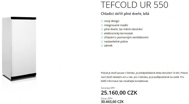 Chladící skříň Tefcold  UR550