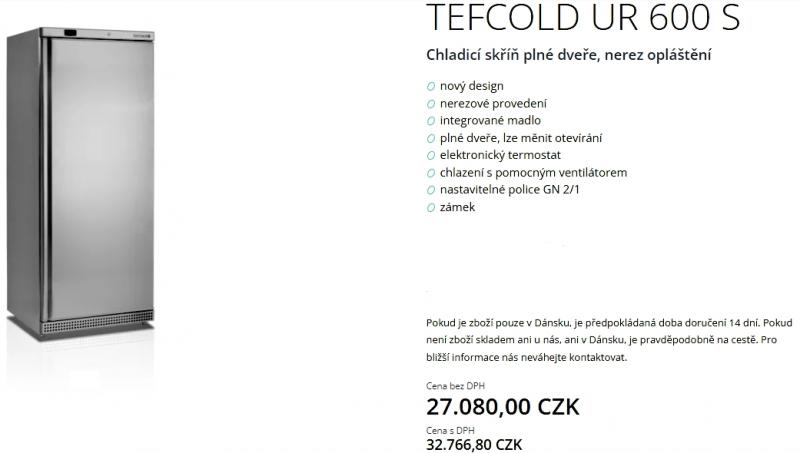 Chladící skříň Tefcold  UR600S