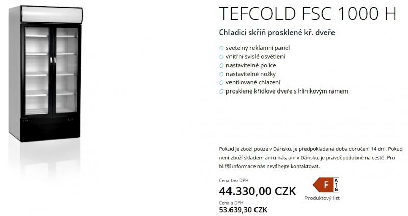 Chladící skříň Tefcold SFC 1000 H