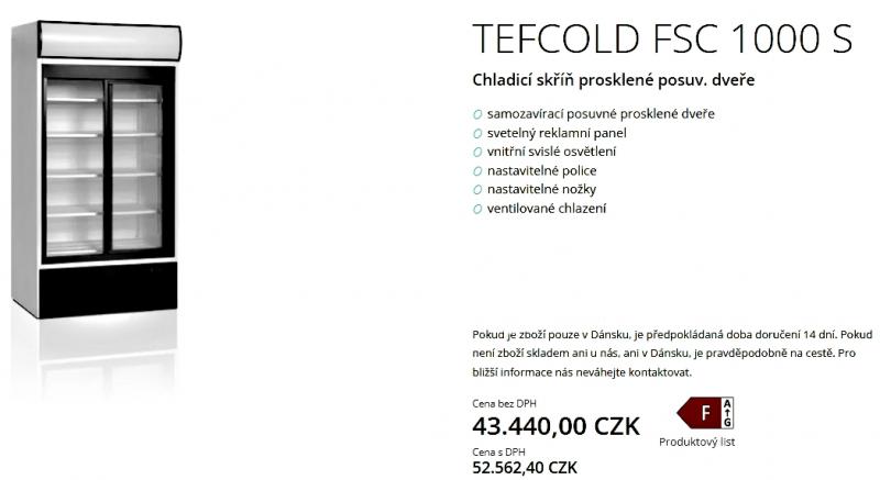 Chladící skříň Tefcold FSC 1000 S
