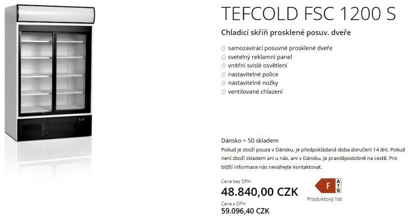 Chladící skříň Tefcold FSC 1200 S
