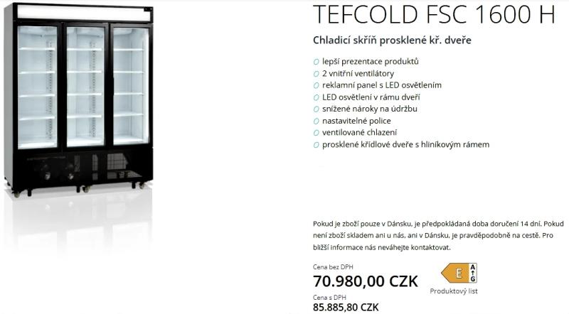 Chladící skříň Tefcold FSC 1600 H