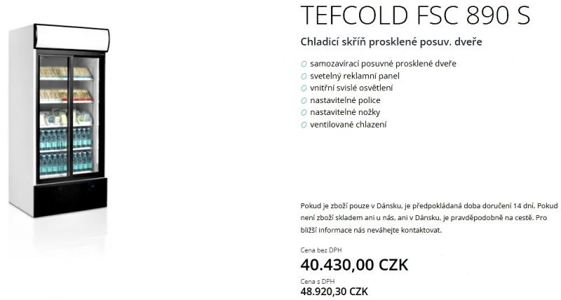 Chladící skříň Tefcold FSC 890 S