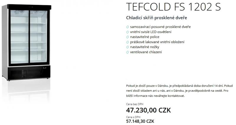 Chladící skříň Tefcold FS 1202 S