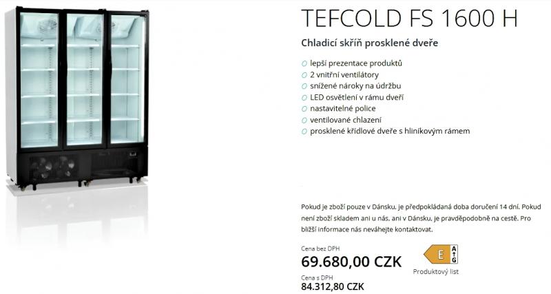 Chladící skříň Tefcold FS 1600 H