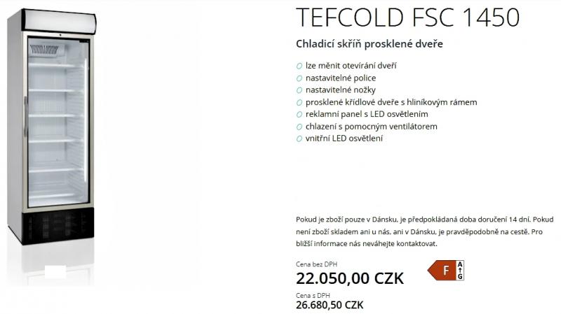 Chladící skříň Tefcold FSC 1450