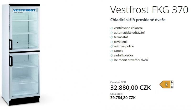 prosklená chladící skřň Vestfrost FKG 370